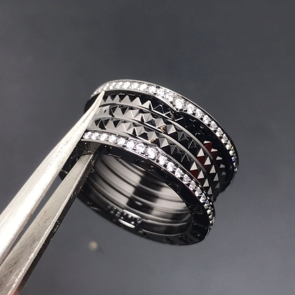 B.zero1 Black Ceramic 18K Gold Ring
