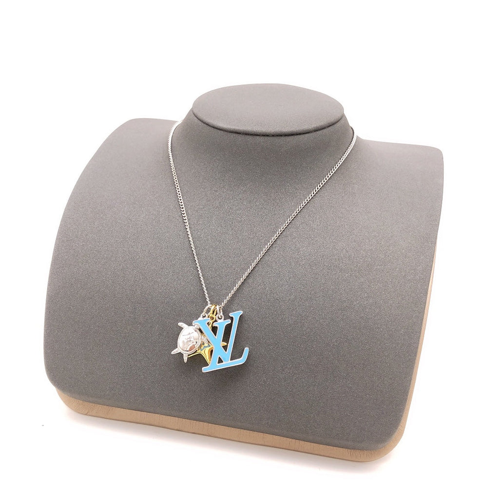 Louis Vuitton Turquoise Chain 18K Gold Necklace